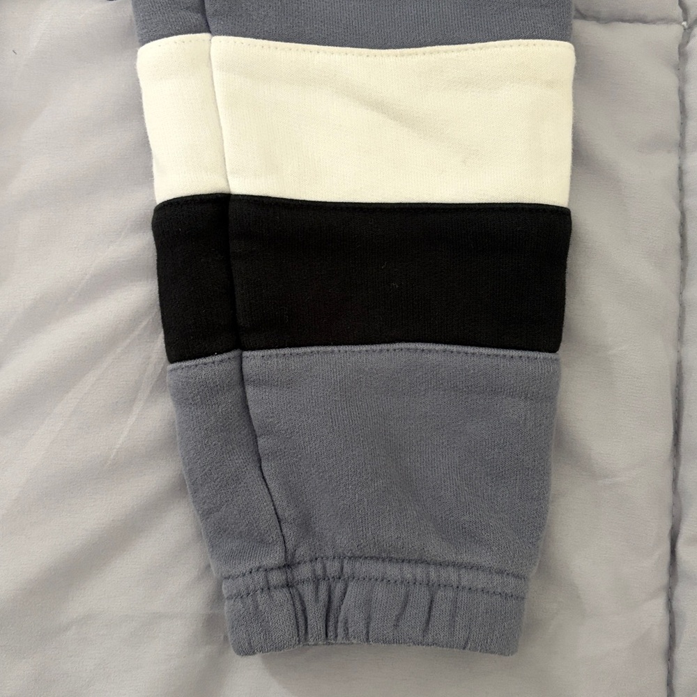 Little Bipsy Blue Crewneck Sweatshirt & Jogger Set with White and Black Stripes - Picture 7 of 7